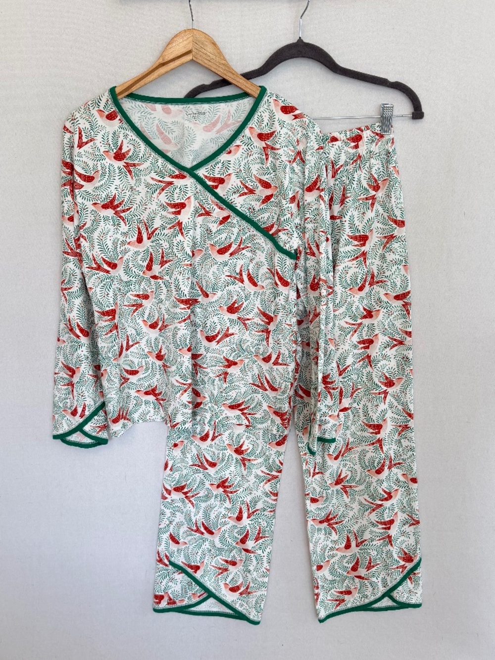 GARNET HILL Women’s Medium Asian Wrap Organic Cotton Pajama Set